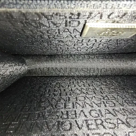 Gianni Versace vintage leather clutch silvertone hardware EUC - Picture 6 of 6